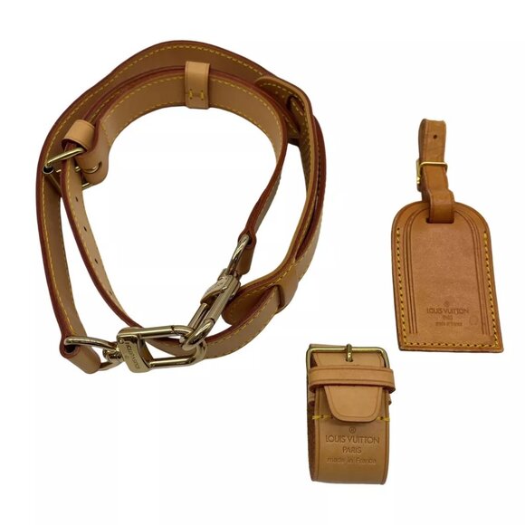 Auth LOUIS VUITTON Shoulder Strap For keepol Poinier Name Tag Brown - Picture 1 of 12
